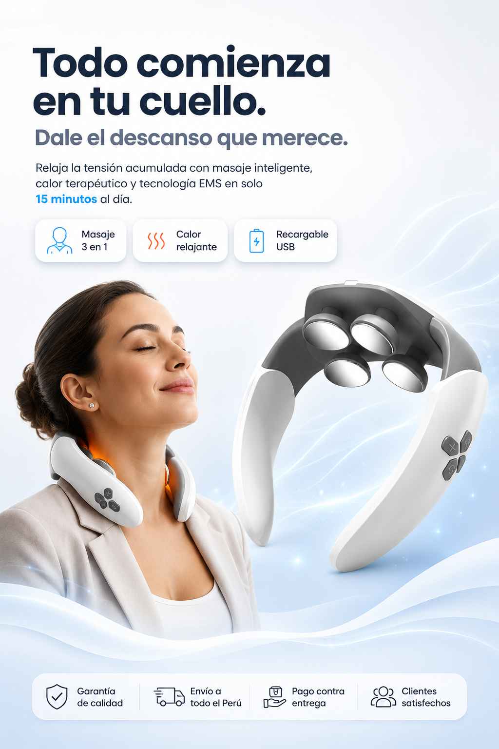 Relux™ | Masajeador Inteligente de Cuello 3 en 1
