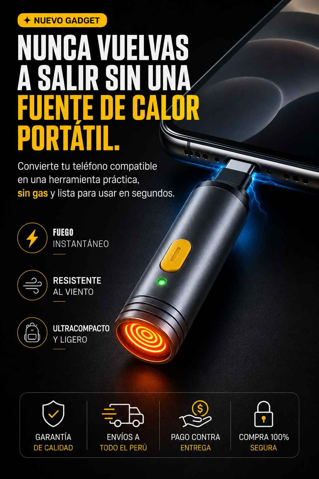Mini Encendedor Eléctrico USB-C | Siempre listo cuando lo necesites