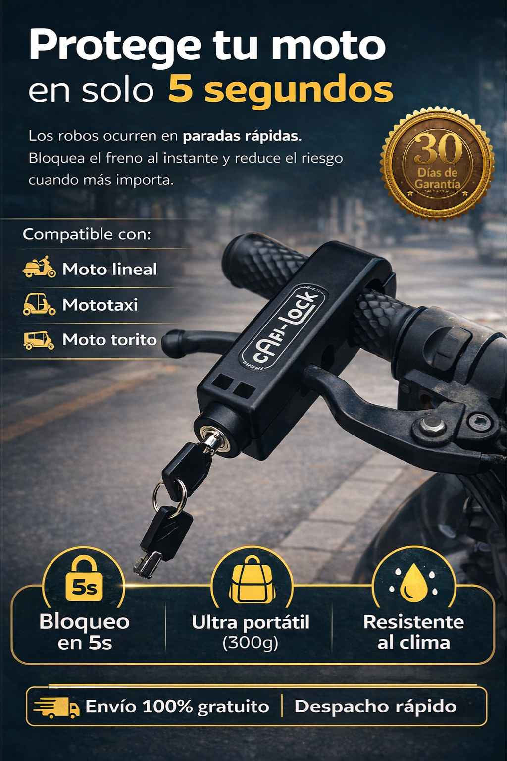 CERRADURA ANTIROBO PARA MOTO