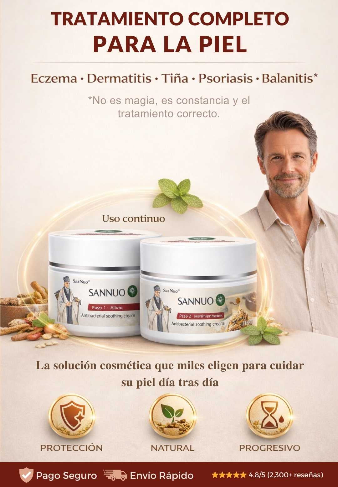 SANNUO TRATAMIENTO DOBLE – Pack de 2 Cremas para el Cuidado de la Piel